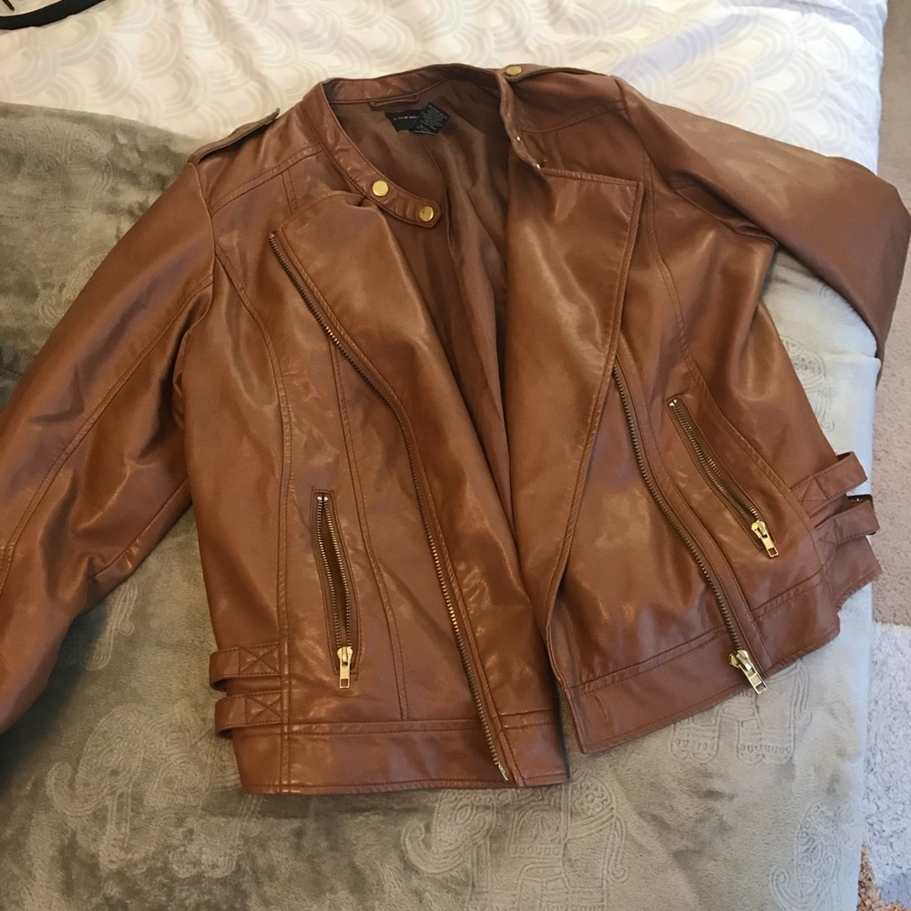 Brown faux leather jacket